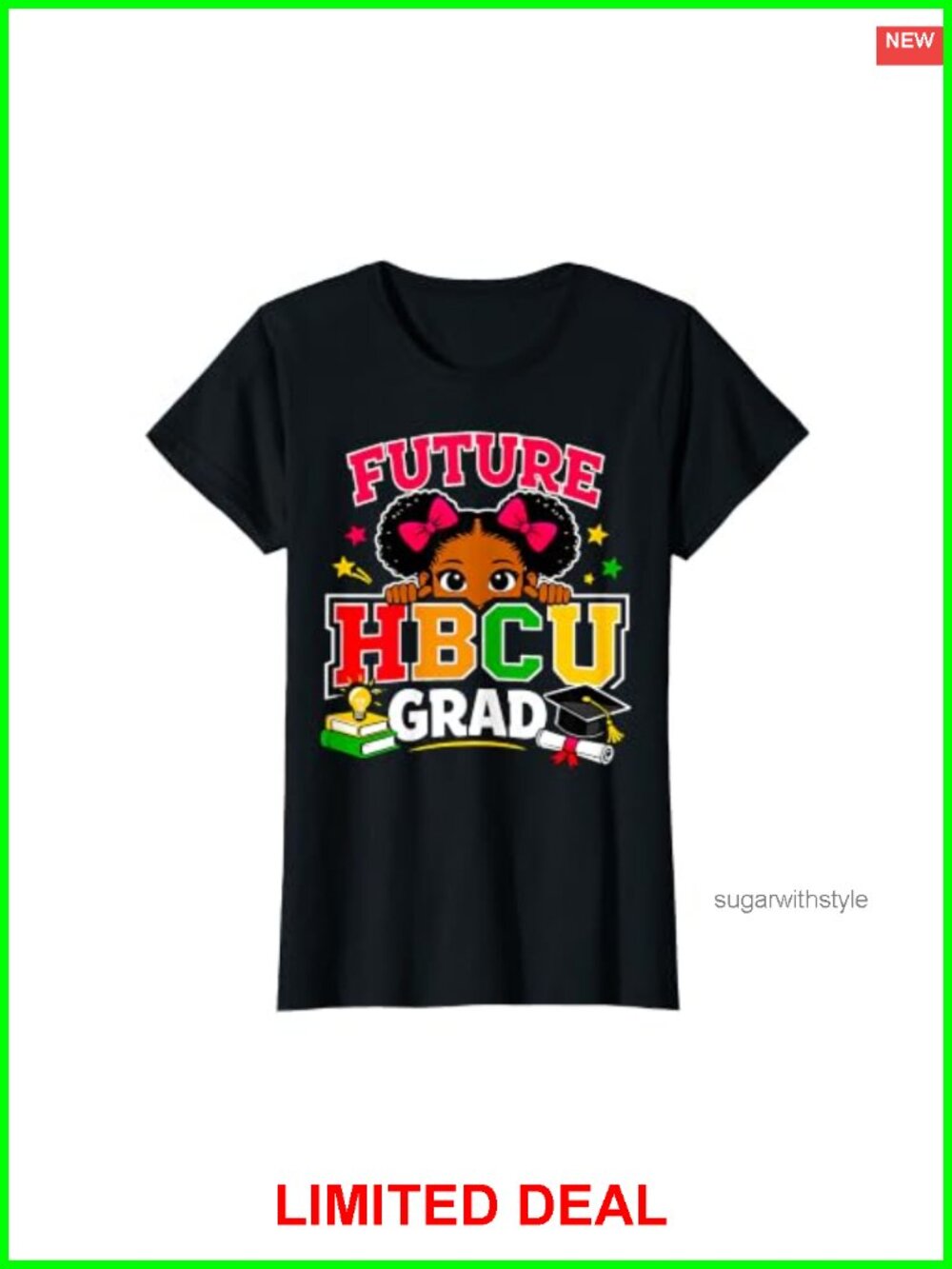Future HBCU Grad Black Girl Graphic T-Shirt Classic Fit Cotton